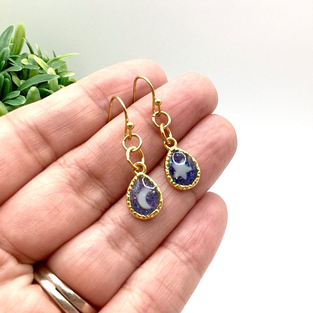 Moon and Star Earring Dangles